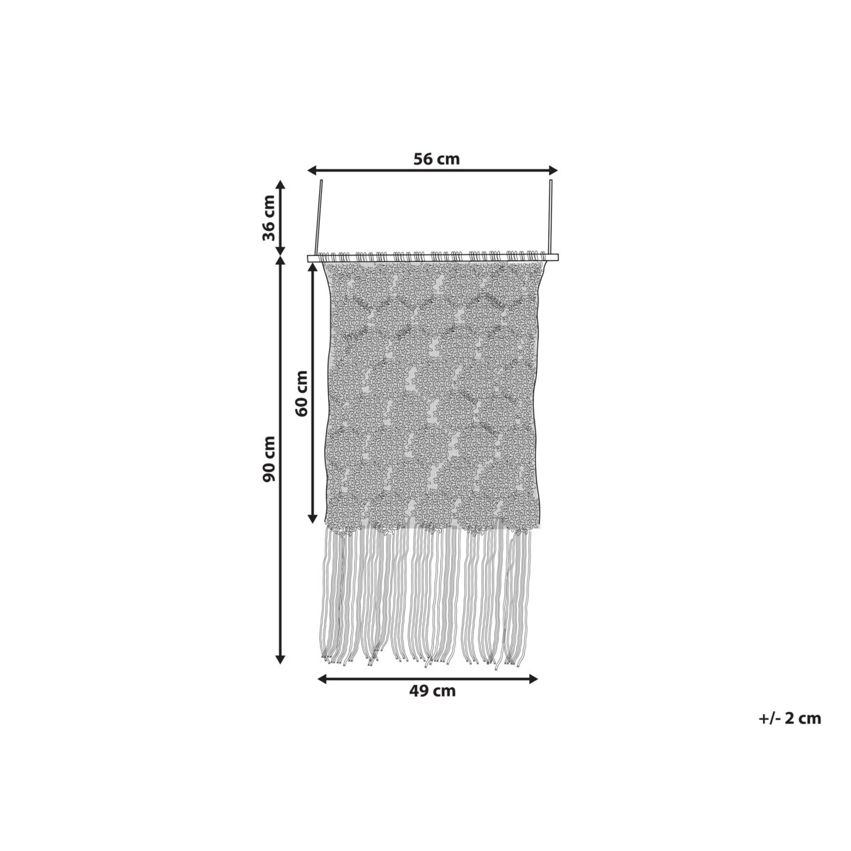 Dekoracja ścienna makrama bawełniana beżowa OKARA