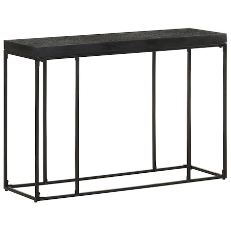 vidaXL Stolik konsola, czarny, 110x35x76 cm, drewno akacjowe i mango