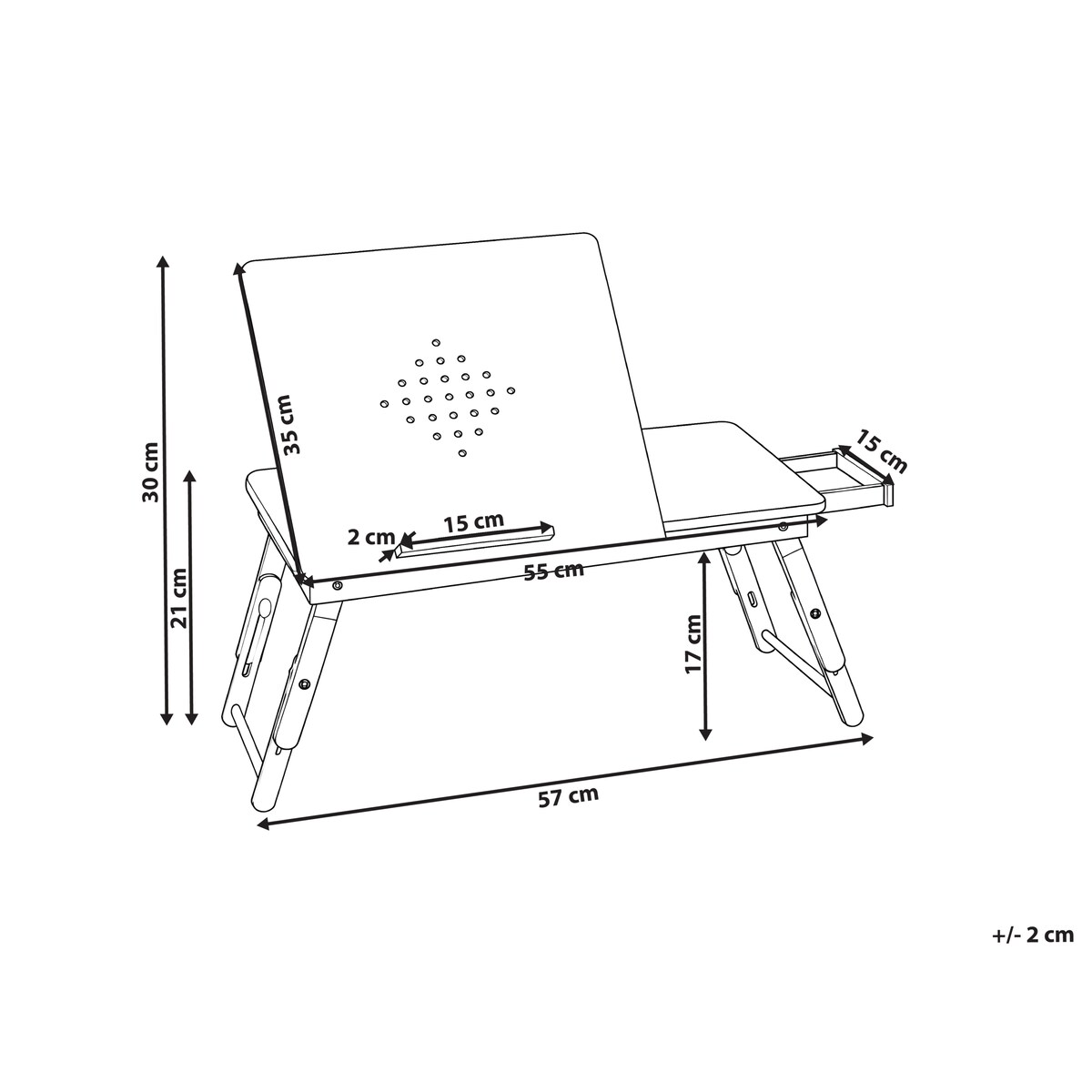Składany stolik pod laptopa ORGE Jasnobrązowy 57 cm 35 cm
