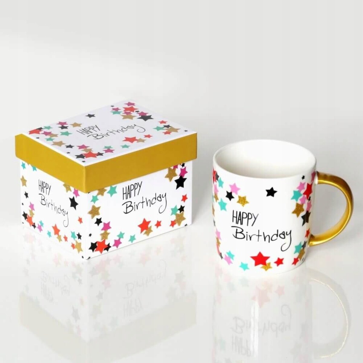 Najlepszy URODZINOWY GIFTBOX z herbatą smakową mix i ozdobnym kubkiem gift