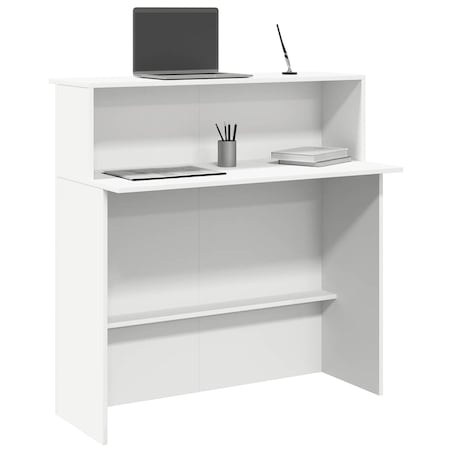 vidaXL Biurko recepcyjne białe 100x50x103,5 cm Drewno konstrukcyjne