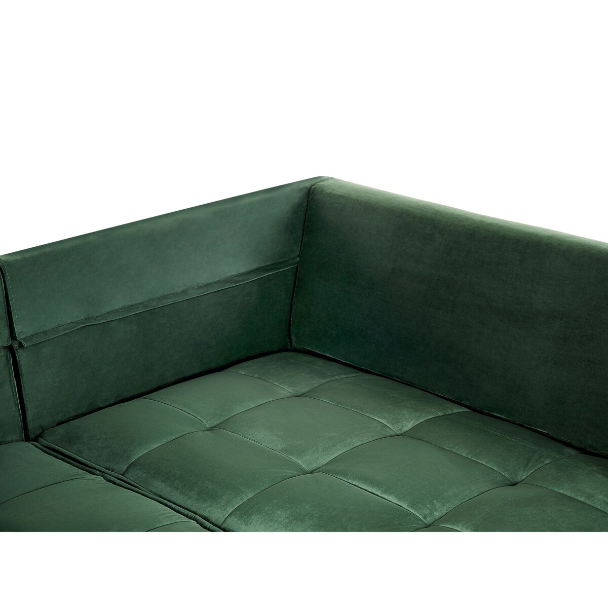 Narożnik welurowy lewostronny zielony GRENA