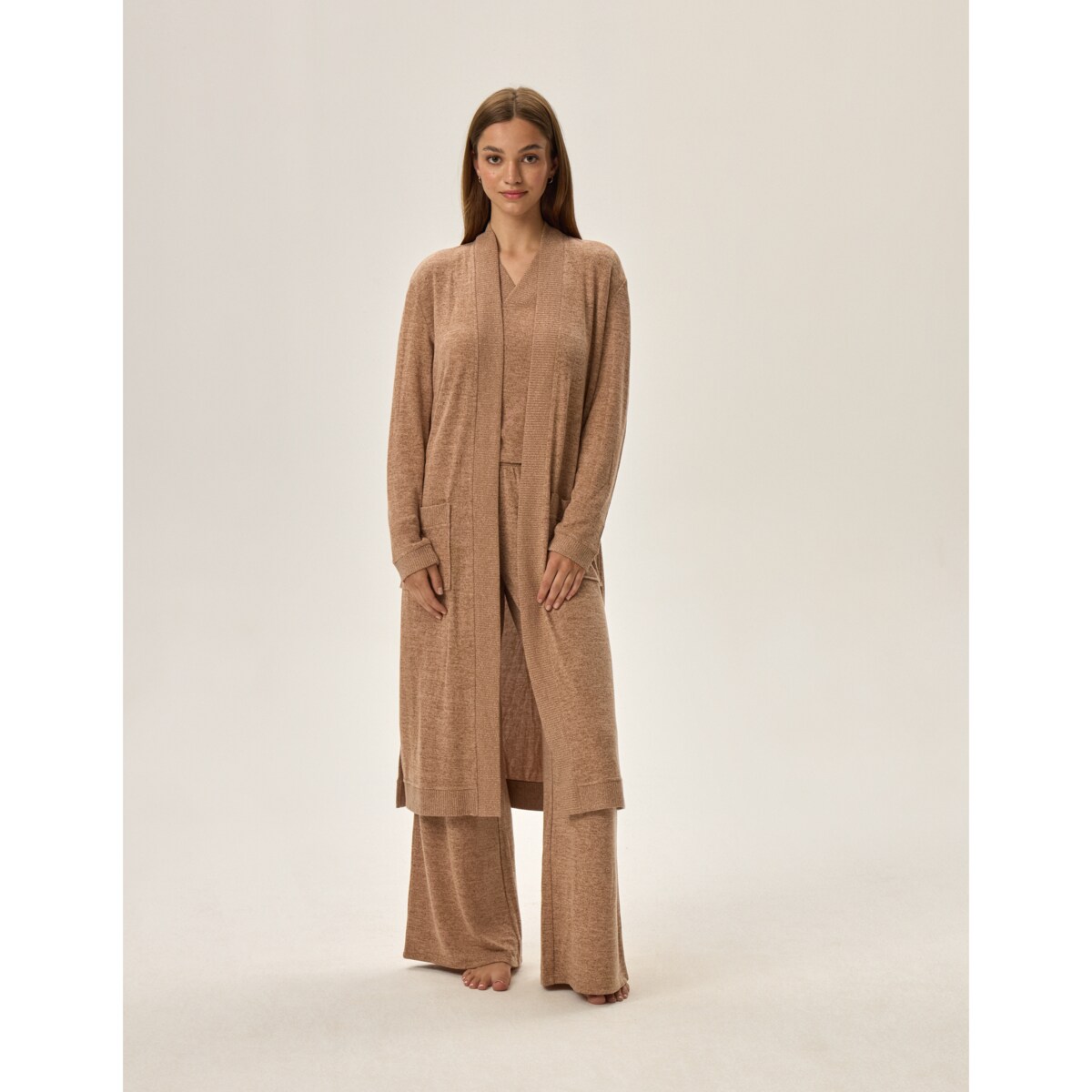 Szlafrok Fudge 41948-80X Beżowy Beżowy, L/XL