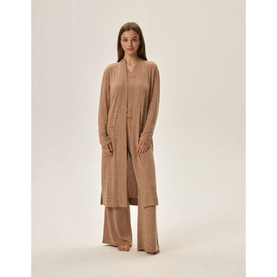 Szlafrok Fudge 41948-80X Beżowy Beżowy, L/XL