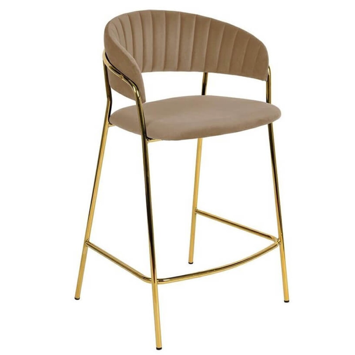 Barowe krzesło Margo KH1201100129.32 King Home pikowane khaki beżowe