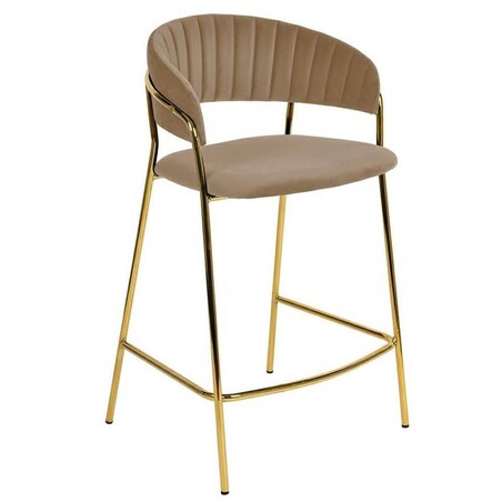 Barowe krzesło Margo KH1201100129.32 King Home pikowane khaki beżowe