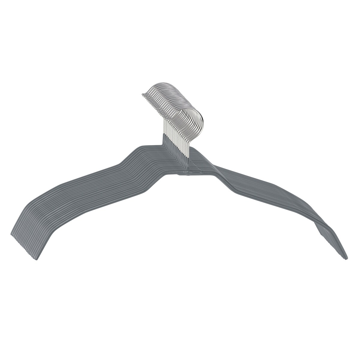 Zestaw 20 sztuk cienkich wieszaków ALESSIA WENKO, 21,5 x 41 cm, szary