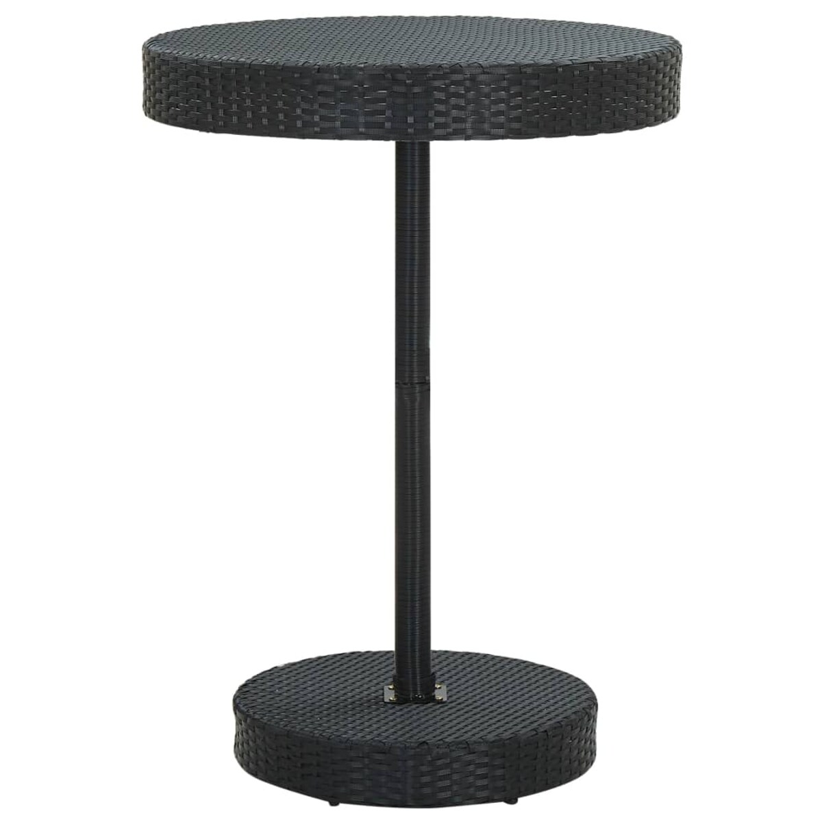 vidaXL Stolik ogrodowy, czarny, 75,5 x 106 cm, polirattan