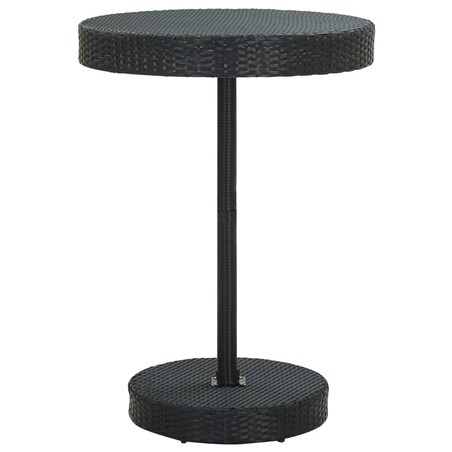 vidaXL Stolik ogrodowy, czarny, 75,5 x 106 cm, polirattan