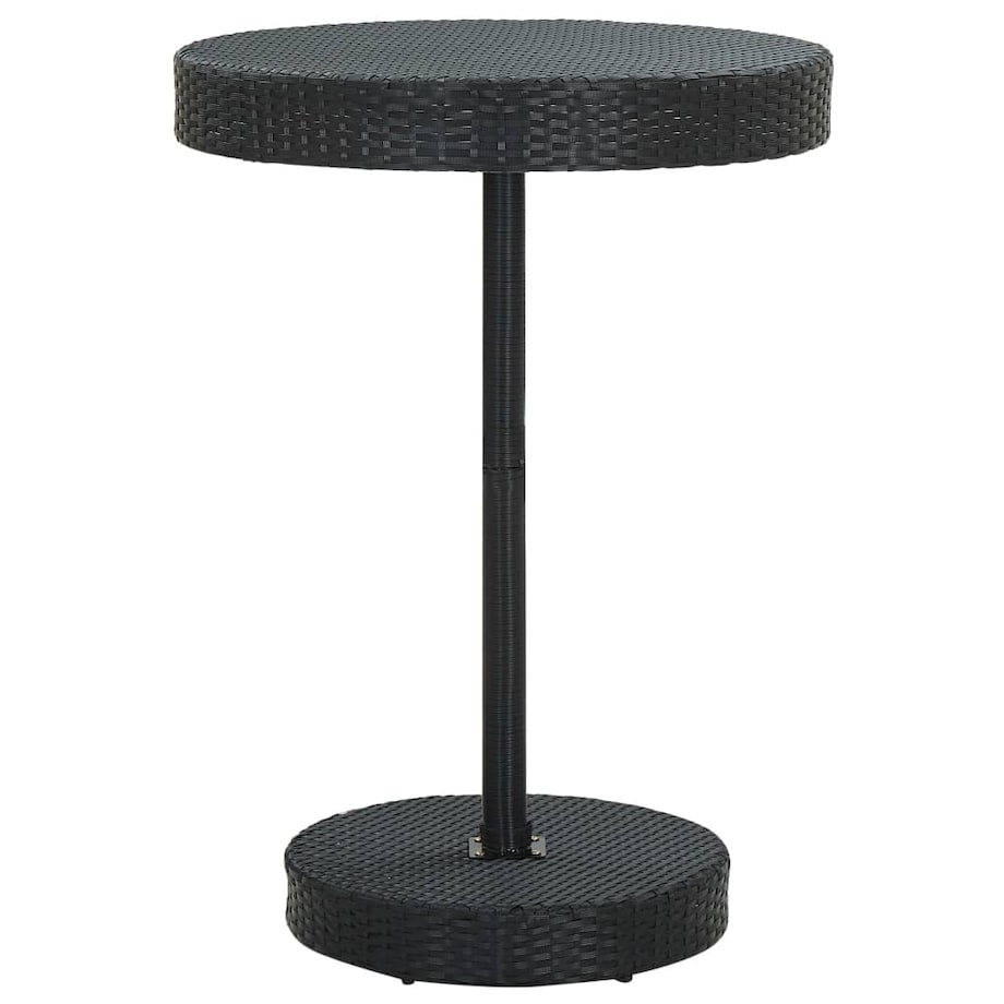 vidaXL Stolik ogrodowy, czarny, 75,5 x 106 cm, polirattan