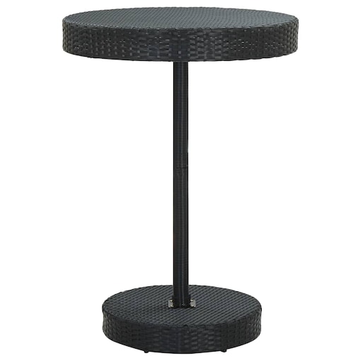 vidaXL Stolik ogrodowy, czarny, 75,5 x 106 cm, polirattan