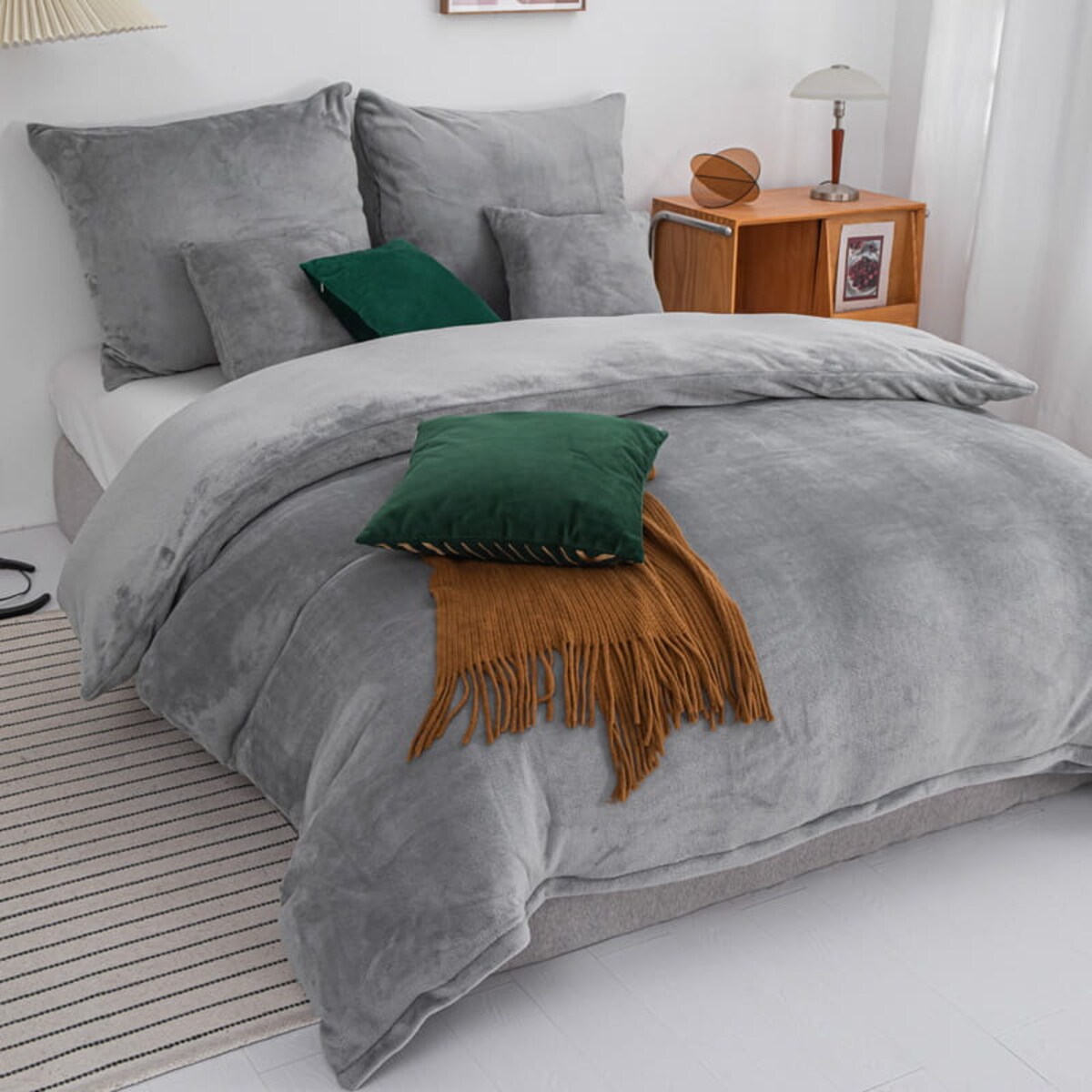 Szara Pościel MIŚ Z Mikrofibry 220x200 Cozy