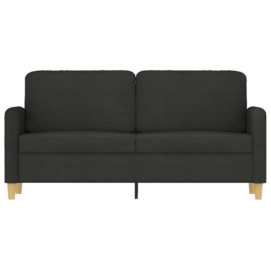 vidaXL Sofa 2-osobowa, czarna, 140 cm, tapicerowana tkaniną