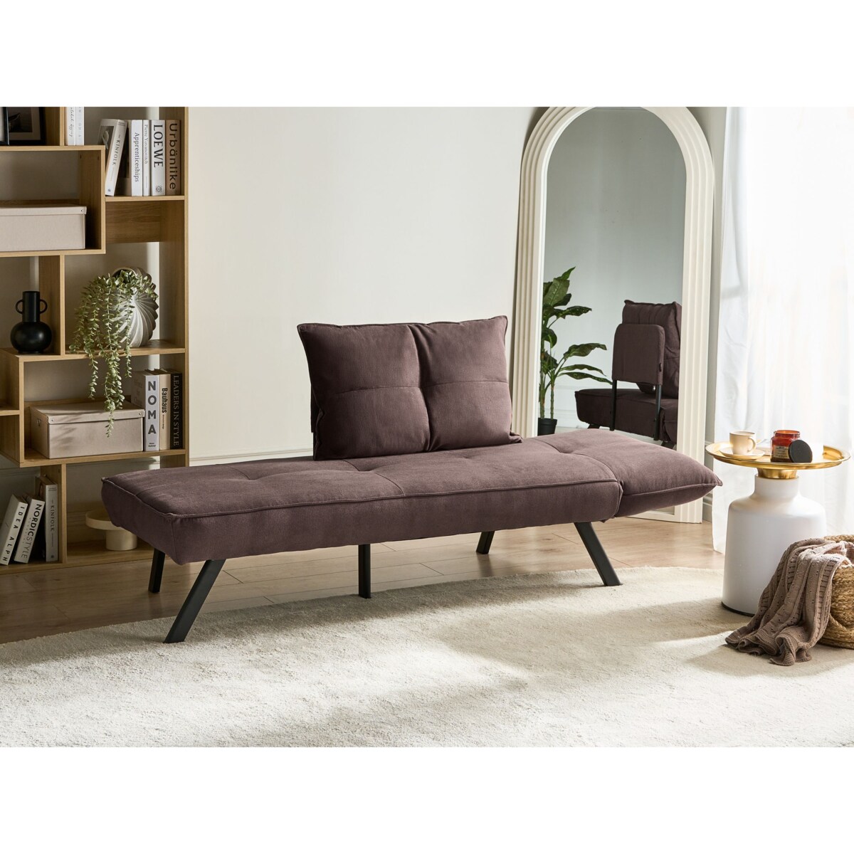 Szezlong prawostronny ROCAMADOUR Brązowy