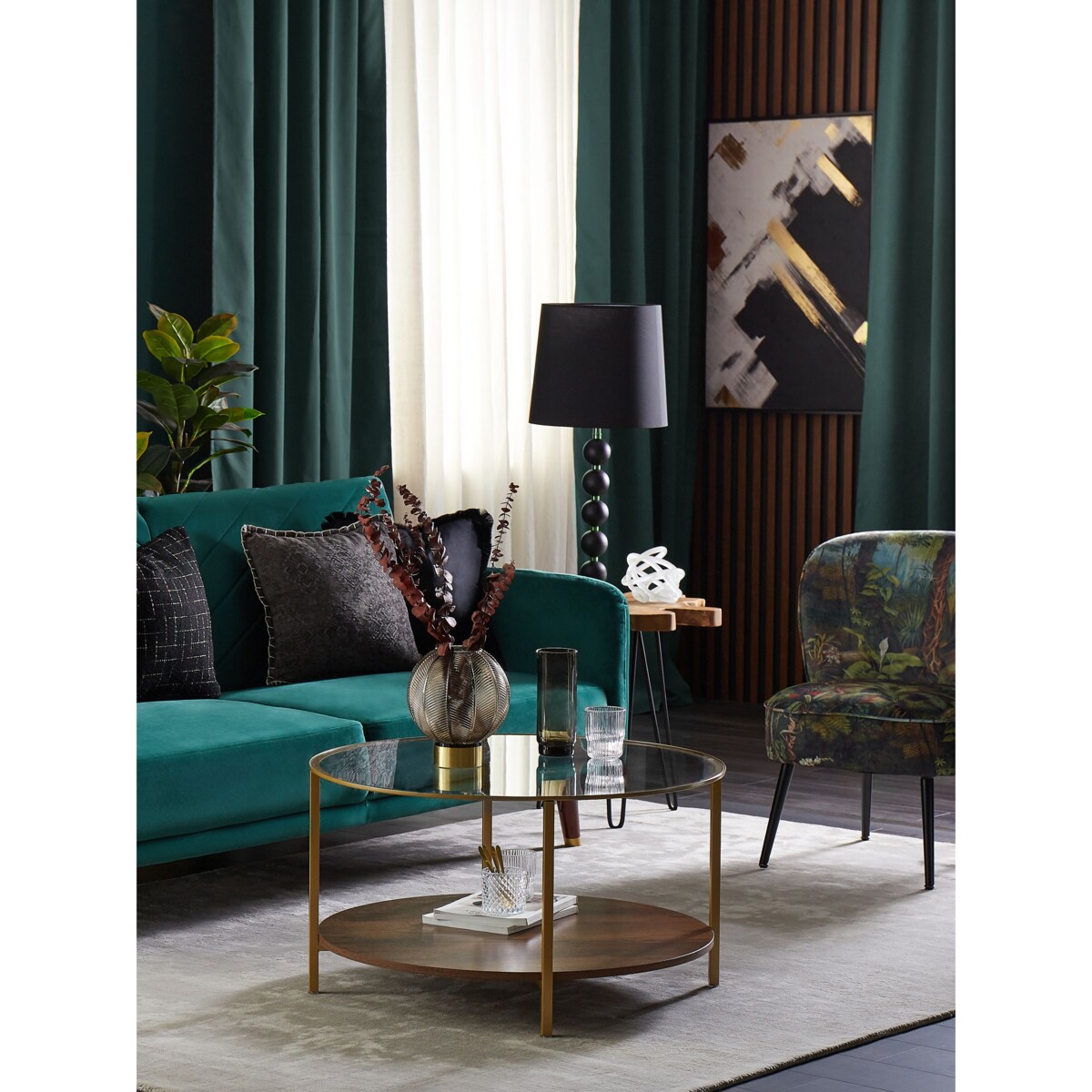 Sofa rozkładana welurowa zielona SENJA