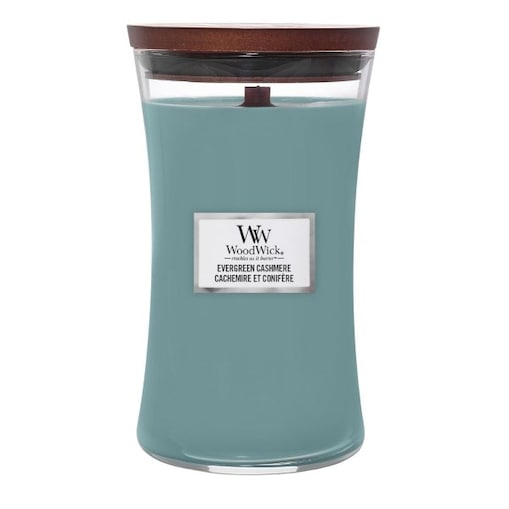 WoodWick świeca duża EVERGREEN CASHMERE