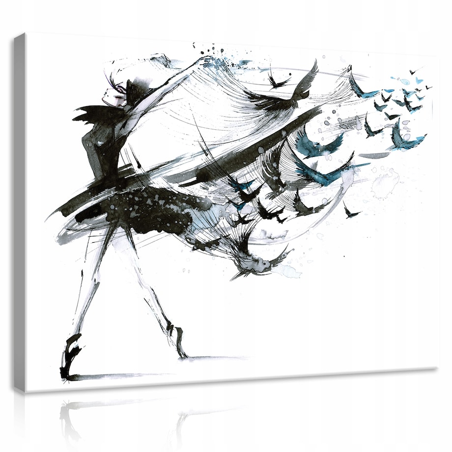 OBRAZ BALETNICA ABSTRAKCJA NOWOCZESNY DO SYPIALNI SALONU DUŻY 100x70