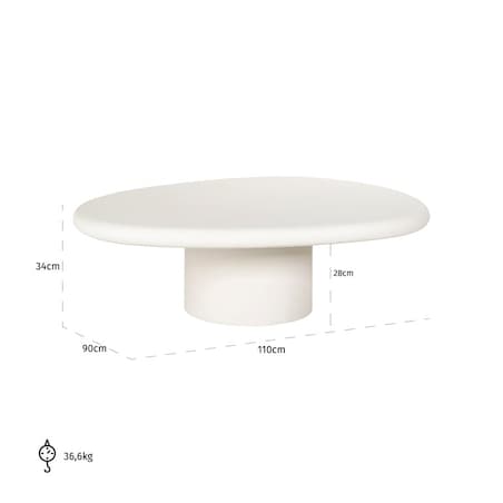 RICHMOND stolik kawowy BLOOMSTONE 110 biały