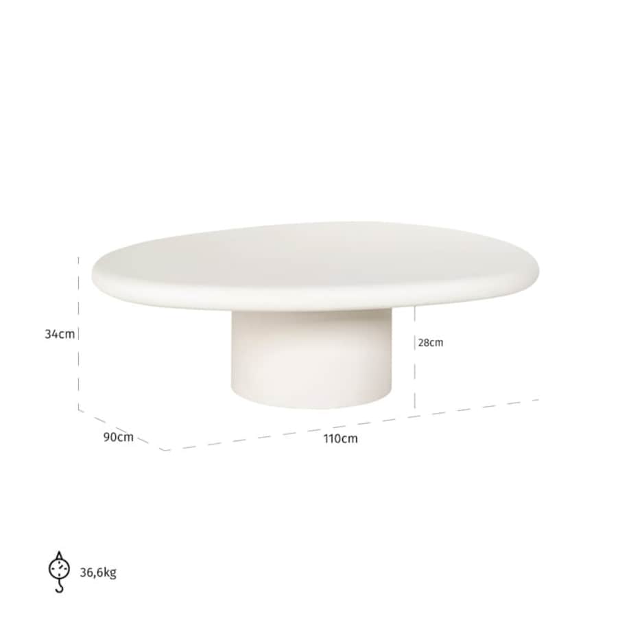 RICHMOND stolik kawowy BLOOMSTONE 110 biały