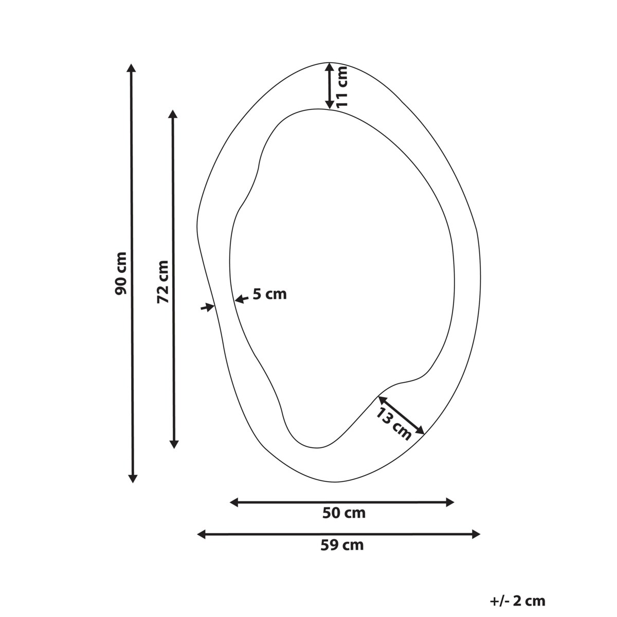 Lustro ścienne LENAX 59 cm 90 cm Welur Oliwkowy