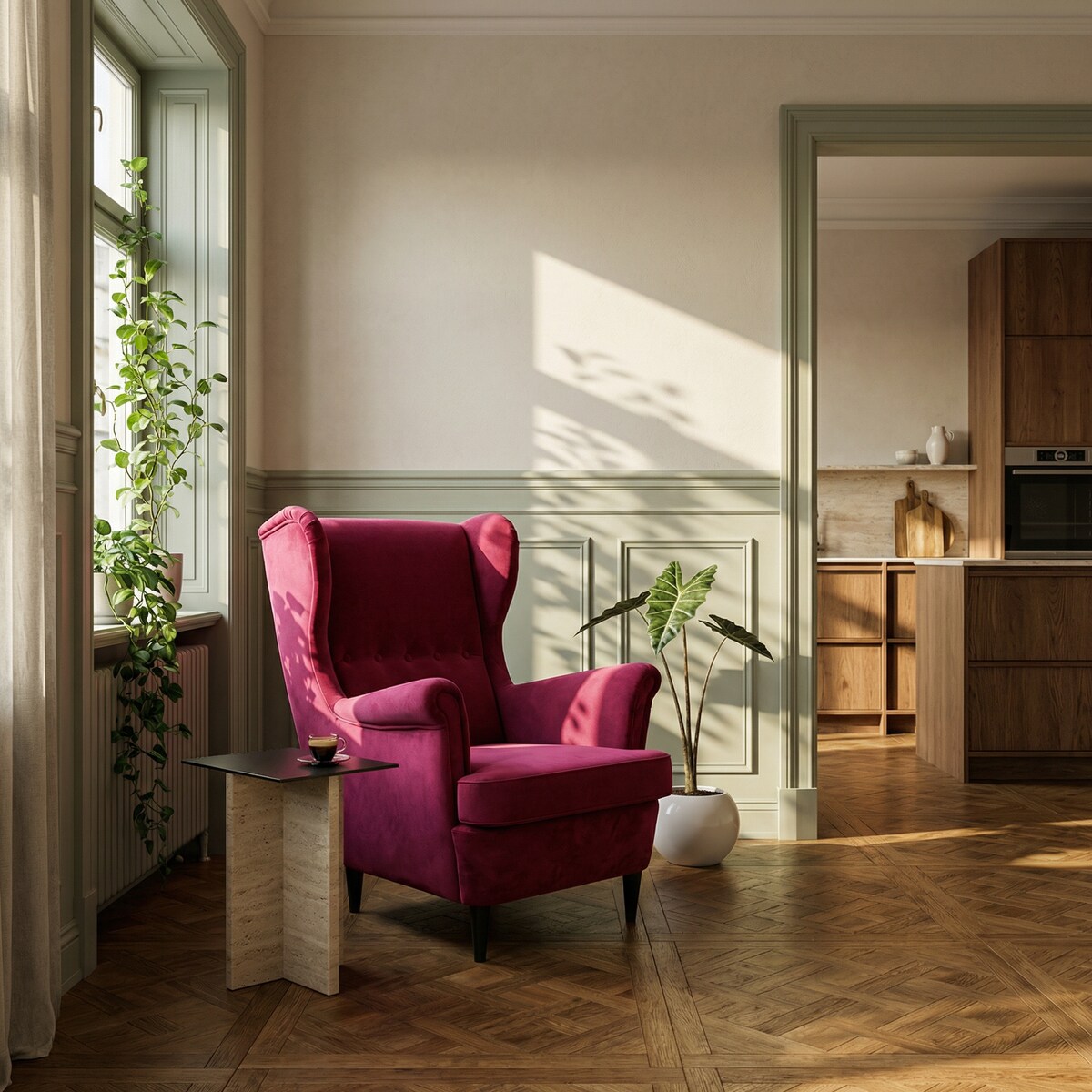 Fotel uszak Rose Velvet