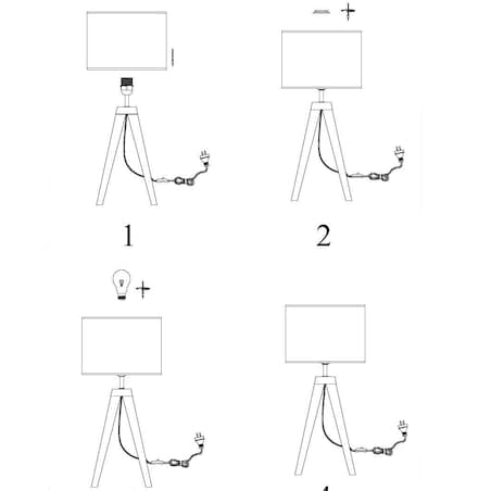 Abażurowa LAMPA stołowa LUNDEN 107944 Markslojd biurkowa LAMPKA stojąca nocna na trójnogu beżowa czarna