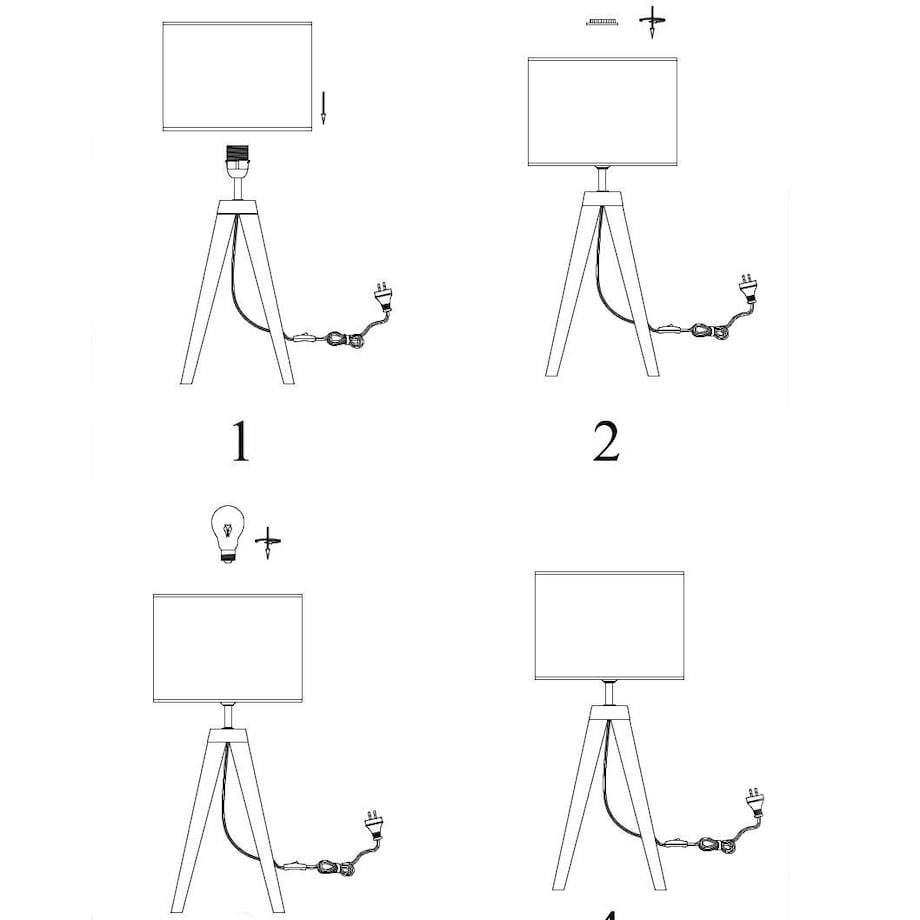 Abażurowa LAMPA stołowa LUNDEN 107944 Markslojd biurkowa LAMPKA stojąca nocna na trójnogu beżowa czarna