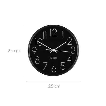 Prosty zegar ścienny, Ø 25 cm