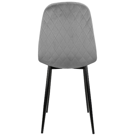 Krzesło tapicerowane welurowe do salonu jadalni szare nowoczesne