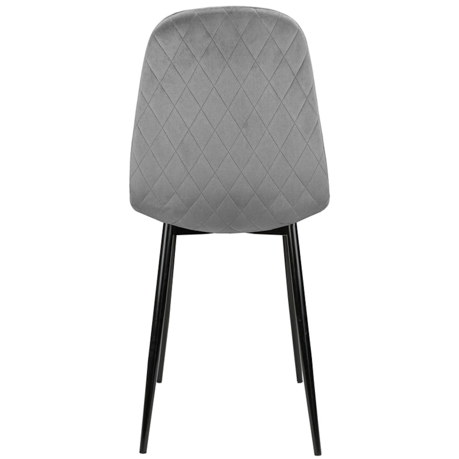Krzesło tapicerowane welurowe do salonu jadalni szare nowoczesne