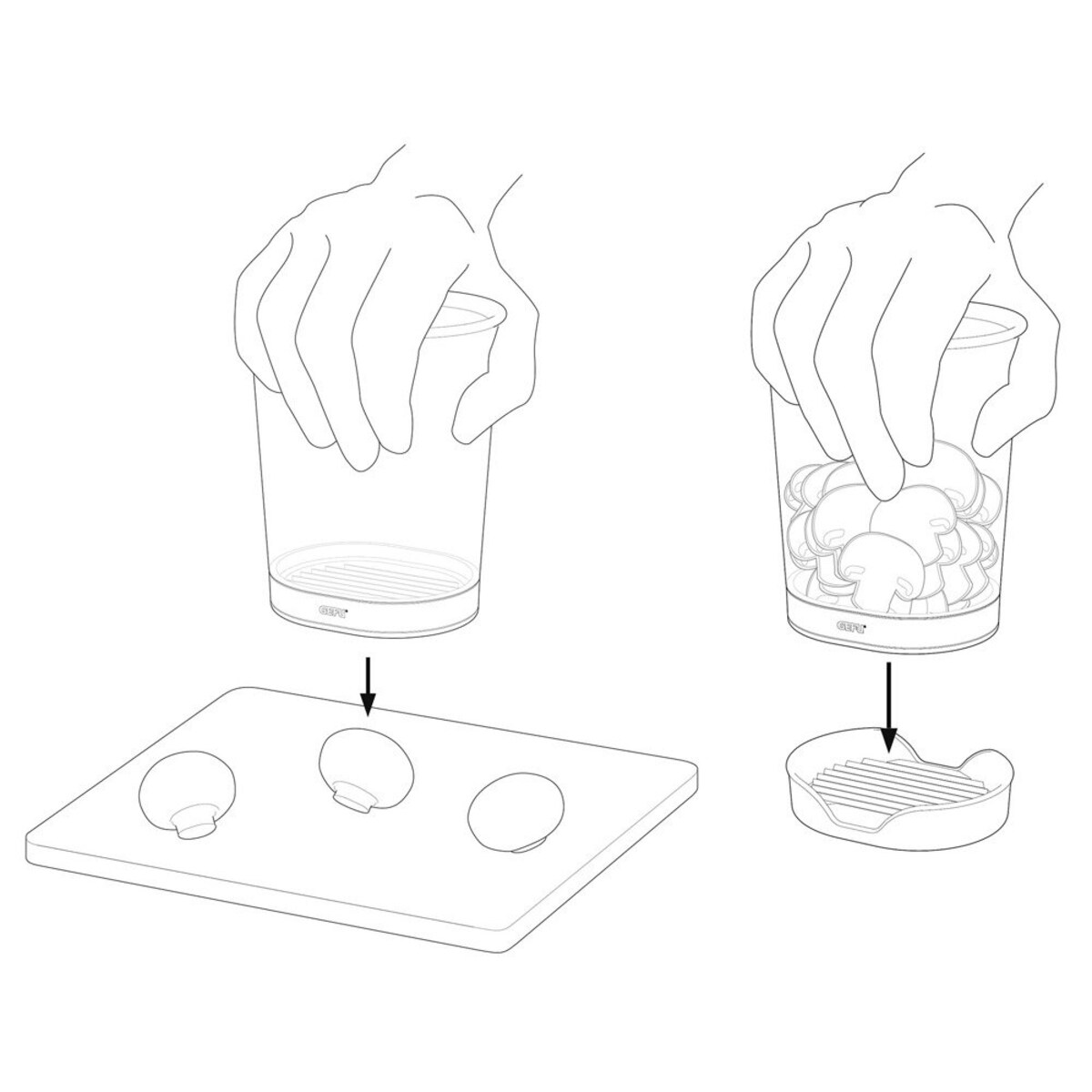 Krajalnica ręczna do warzyw i owoców z pojemnikiem, wygodna, domowa szatkownica.