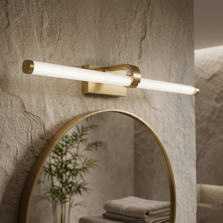 Kinkiet App1884-1W 60Cm Led Złoty, Aluminium, Tworzywo Sztuczne