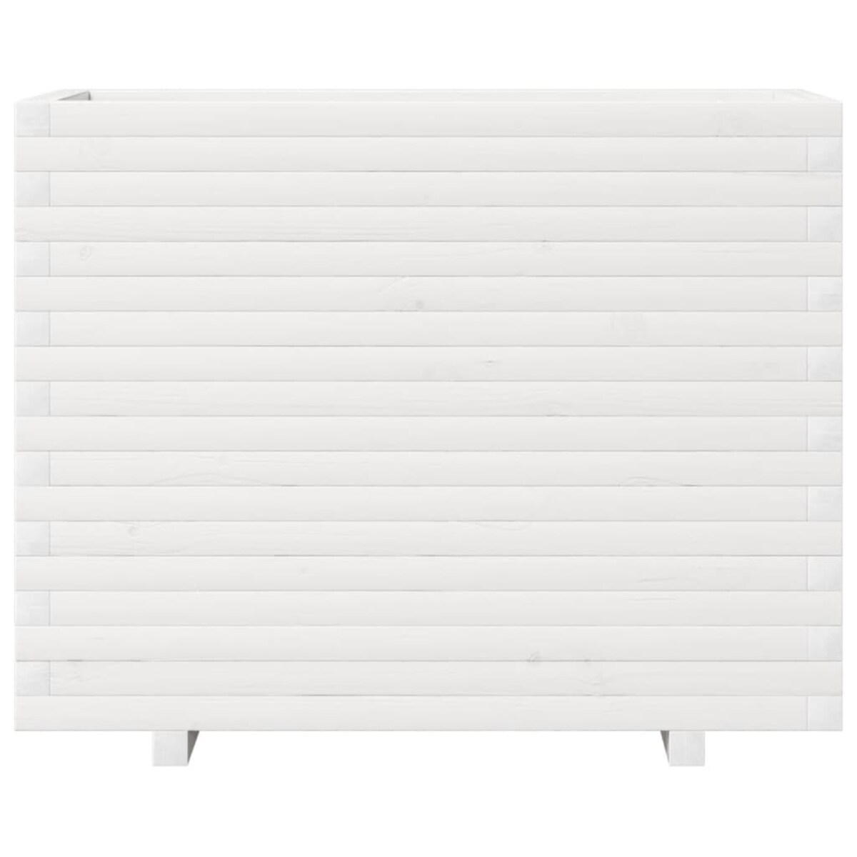 vidaXL Donica ogrodowa, biała, 90x40x72 cm, lite drewno sosnowe