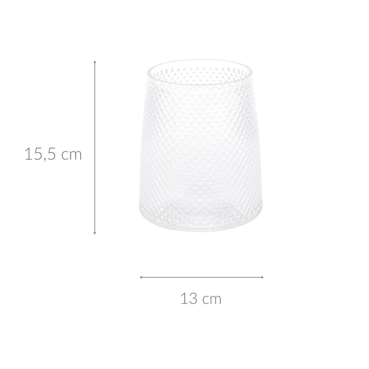 Wazon dekoracyjny niski szklany, Ø 13 x 15,5 cm