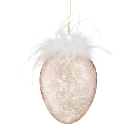 VILLA ITALIA Bombka jajko z piórami różowe 11,5 cm