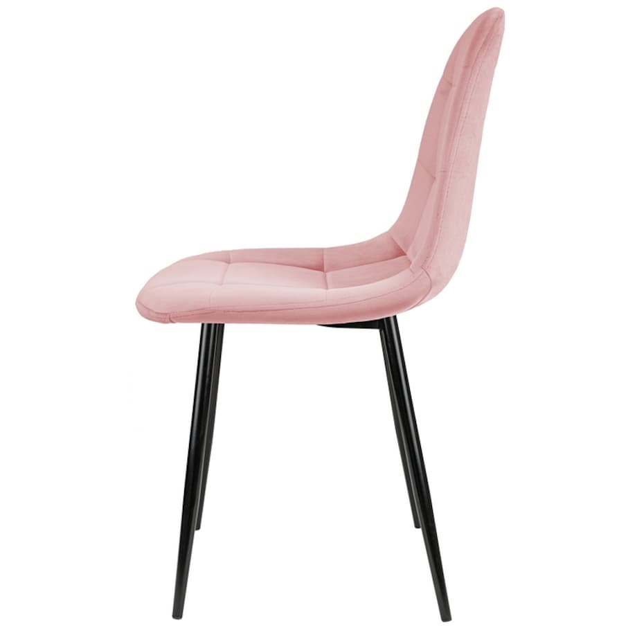 Krzesło tapicerowane welurowe różowe nowoczesne do salonu