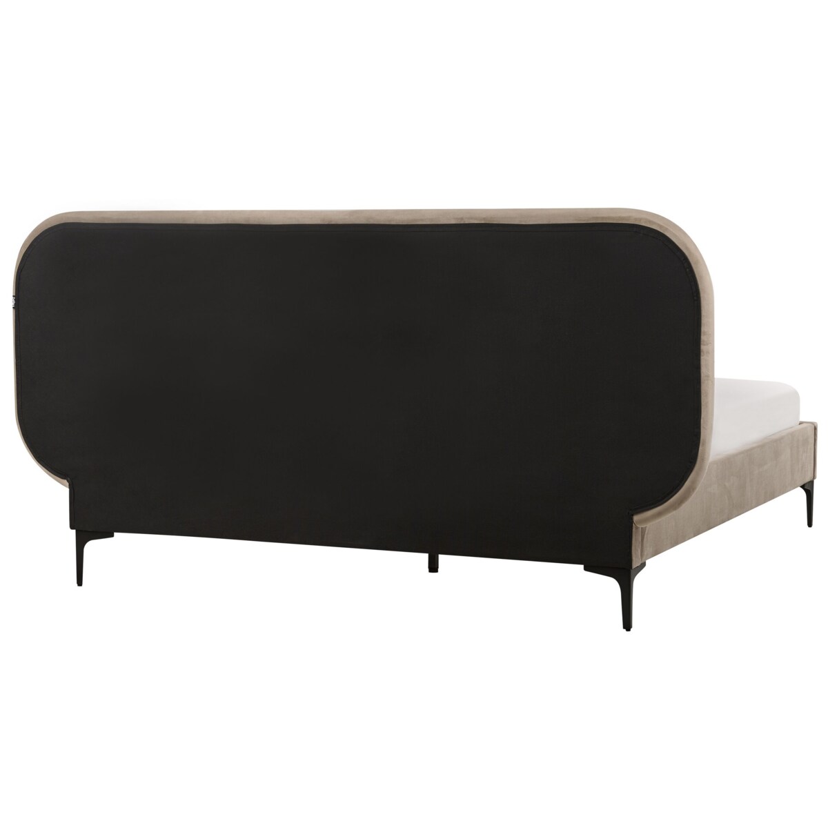 Łóżko welurowe 140 x 200 cm beżowe SUZETTE