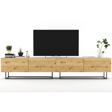 Szafka RTV Komoda Loft Industrialna Dąb Artisan Mat 240 cm