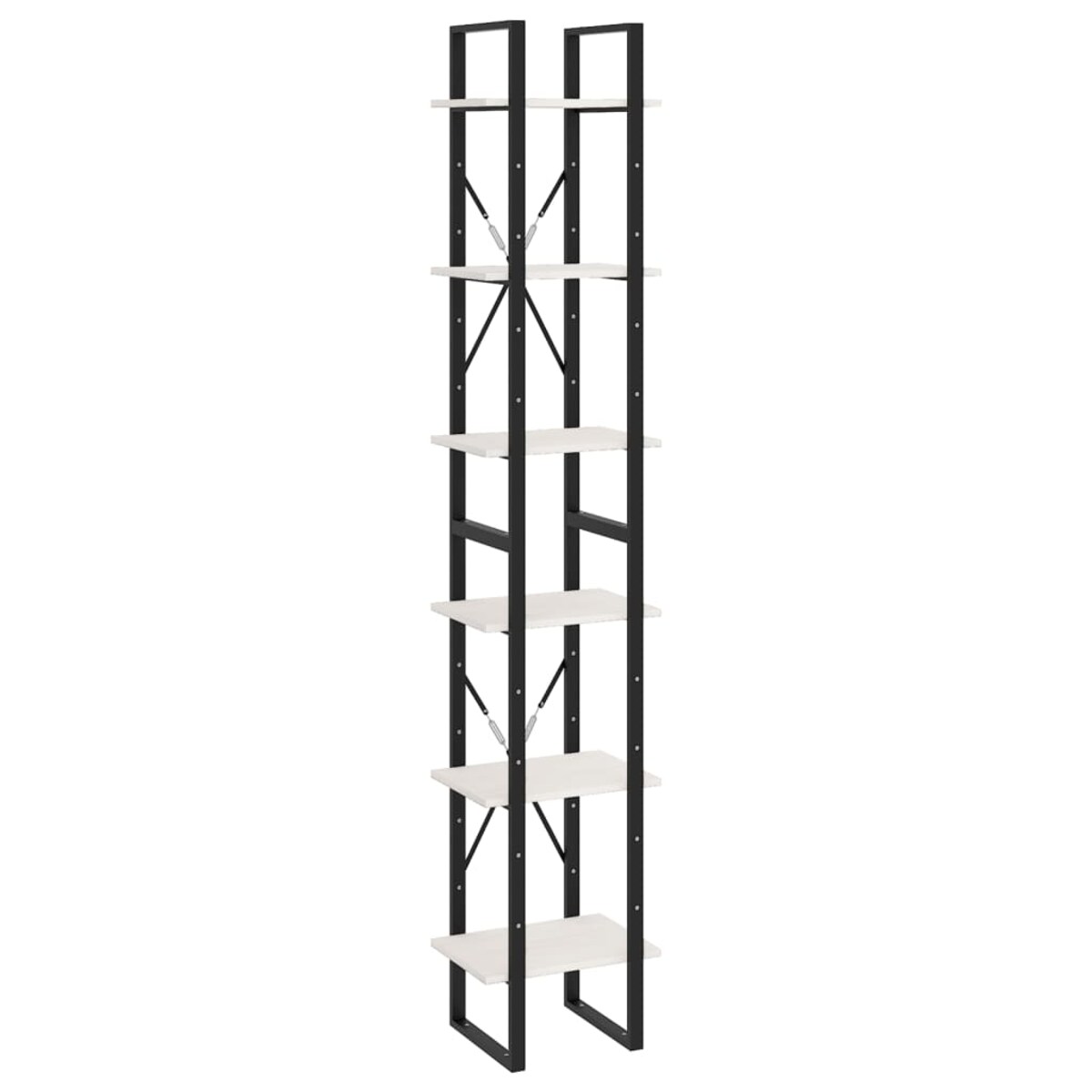 vidaXL Wysoki regał, biały, 40x30x210 cm, lite drewno sosnowe