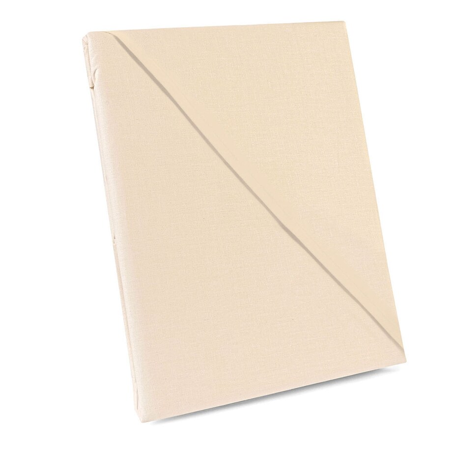 Prześcieradło bawełniane bez gumki 160x200 + dodatkowe 20cm po bokach jasno beżowe