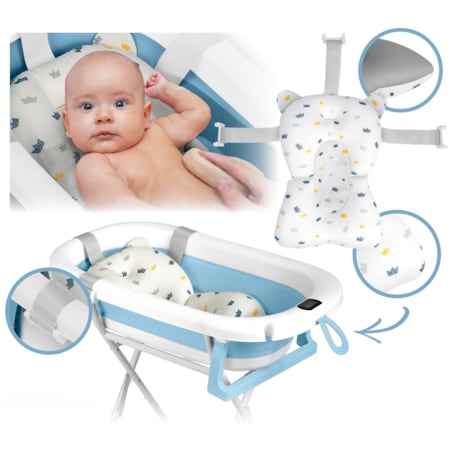 Wanienka składana dla dziecka niemowląt Ricokids termometr LCD poduszka + stojak