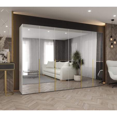 Szafa uchylna otwierana ALICANTE 3 300 wys. 202 cm Biały + u. Złoty