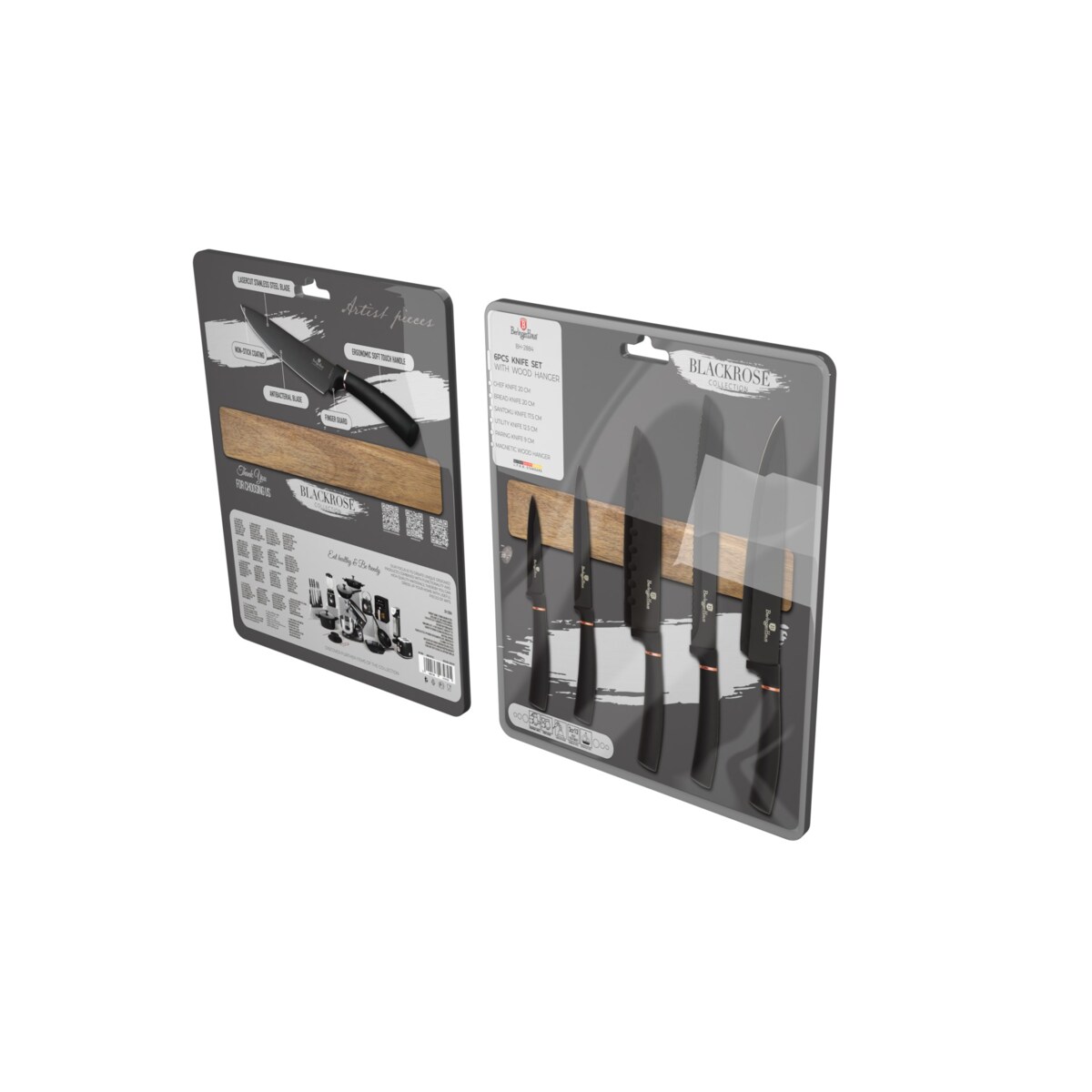 Zestaw 5 noży z listwą magnetyczną Black Rose BerlingerHaus BH-2884