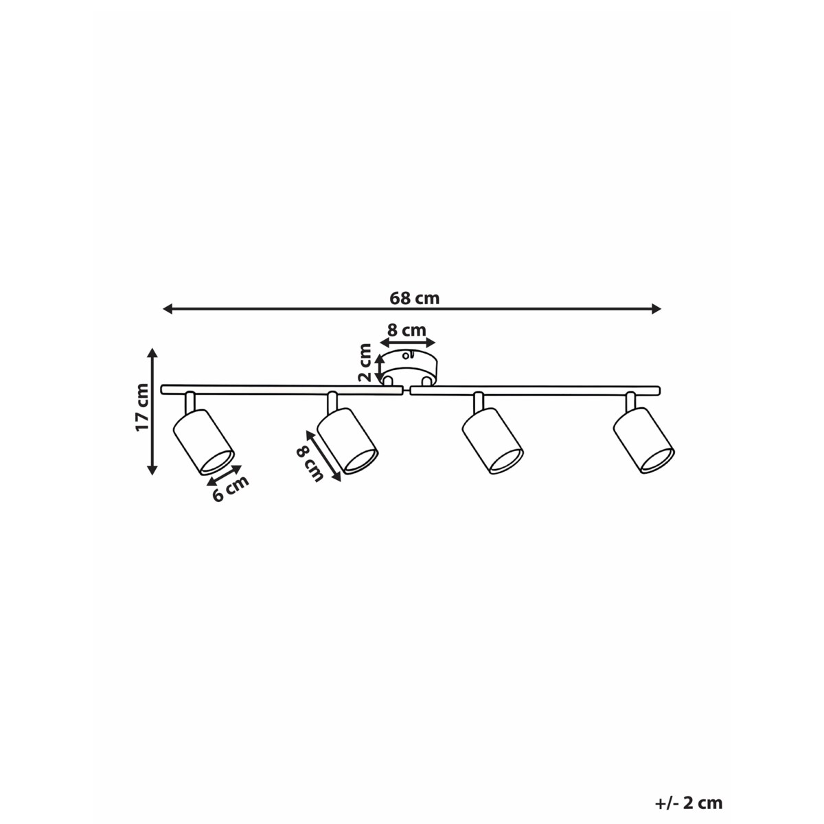 Lampa spot 4-punktowa NYANDO Metal Biały