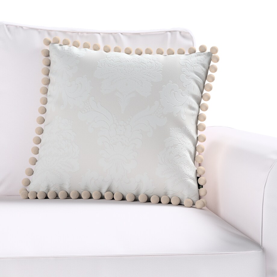 Poszewka Wera na poduszkę 45x45 liście akantu na jasno-popielatym tle