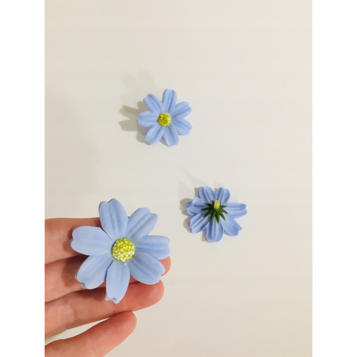 STOKROTKA NIEBIESKA 3x kwiaty mydlane do bukietów dekoracji boxy flower 4cm