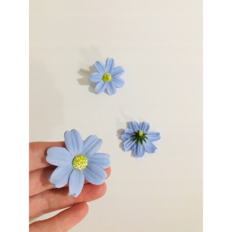 STOKROTKA NIEBIESKA 3x kwiaty mydlane do bukietów dekoracji boxy flower 4cm