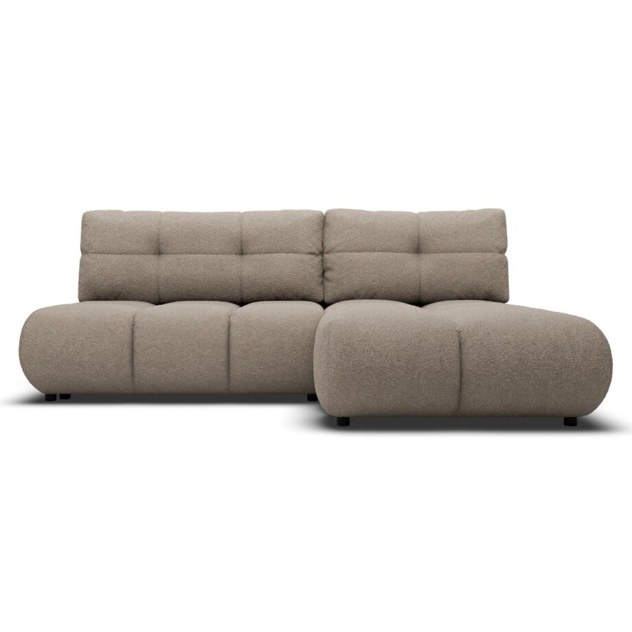 Pikowany Narożnik MILA rozkładany bez boczków prawy ciemnobeżowy