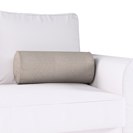 Poduszka wałek z zakładkami, beżowo-szary, Ø20 x 50 cm, Etna