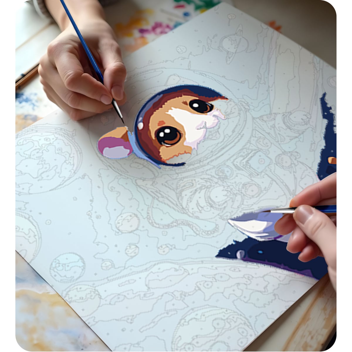 Malowanie po numerach obraz z ramą 40x50 Astronauta Massido